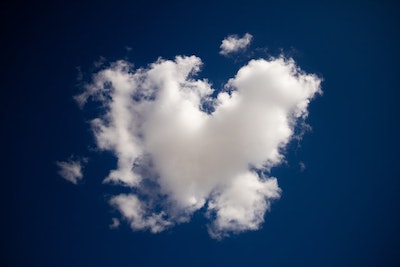 A heart-shaped cloud floating by.